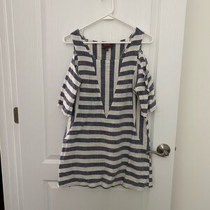 For Cynthia beachwear Navy and White Striped Dress